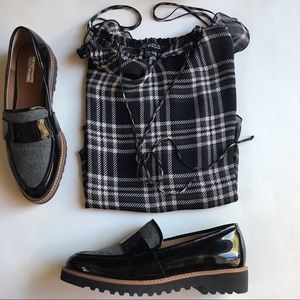 Express plaid tie front cami